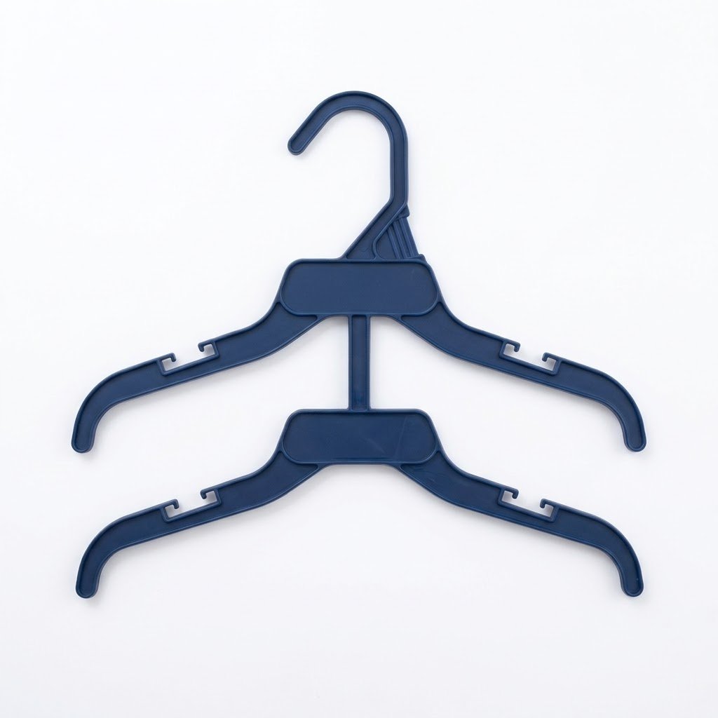 Blue Ribbed Neck Notched Top Hanger